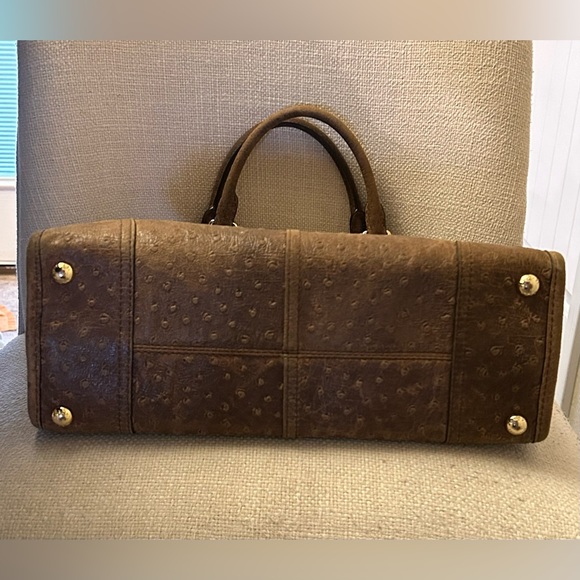 MICHAEL Michael Kors Distressed Ostrich Embossed Leather Shoulder Bag. - Picture 5 of 16